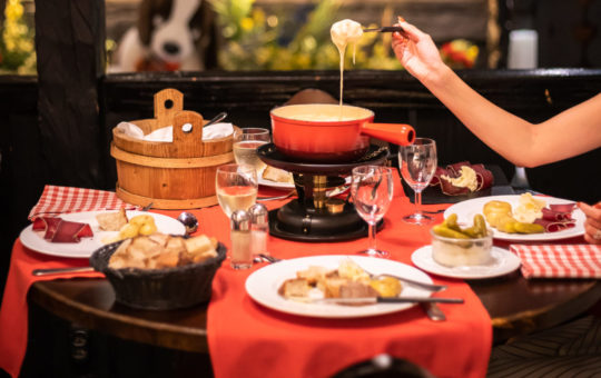 cours de fondue au restaurant