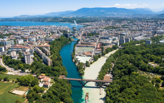 Vue sur la Jonction à Genève