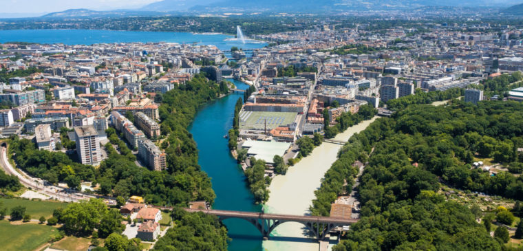 Vue sur la Jonction à Genève