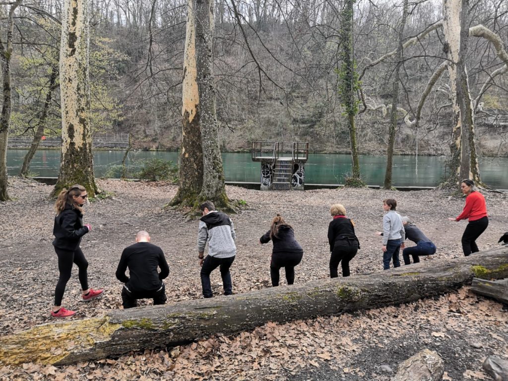 cours de pilates au bord du rhone