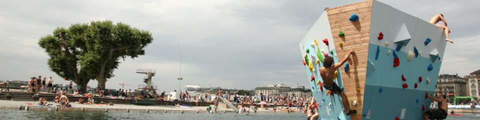 bloc d'escalade sur l'eau genève