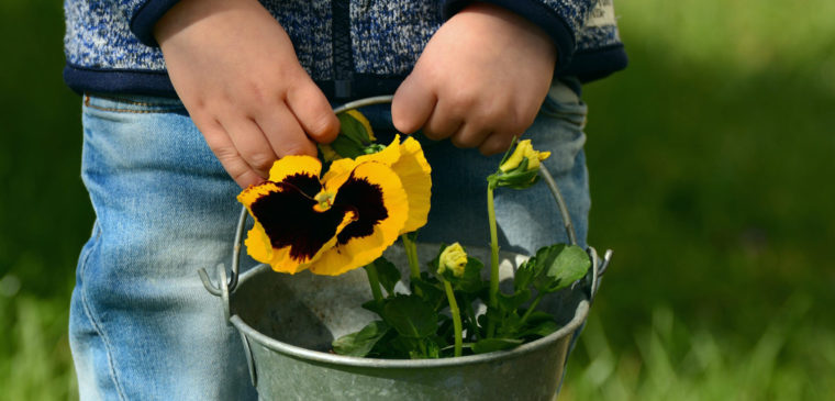 enfant jardinant