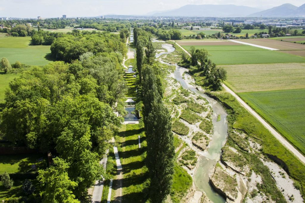 promenade de l'aire vue du ciel à genève