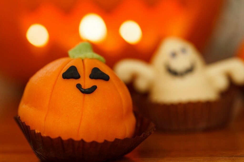 gateau citrouille et fantôme halloween