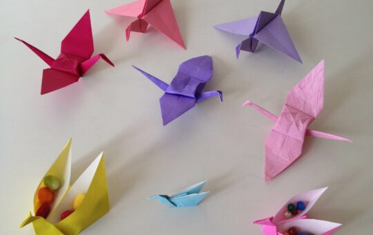 oiseau origami couleur