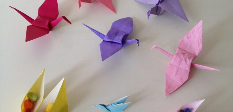 oiseau origami couleur